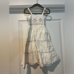 Kid girl white midi sundress , size 4